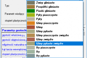 Kalkulator parametrów geotechnicznych gruntów metodą B